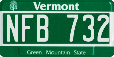 VT license plate NFB732