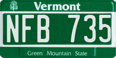 VT license plate NFB735