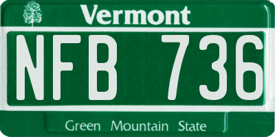 VT license plate NFB736