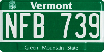 VT license plate NFB739