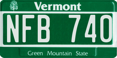 VT license plate NFB740
