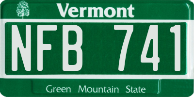 VT license plate NFB741