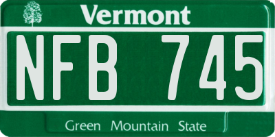 VT license plate NFB745