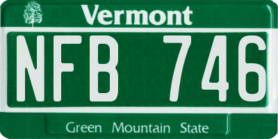 VT license plate NFB746