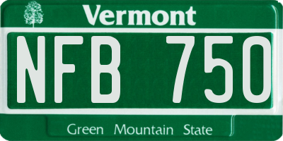 VT license plate NFB750