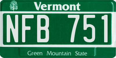 VT license plate NFB751