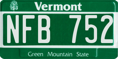 VT license plate NFB752