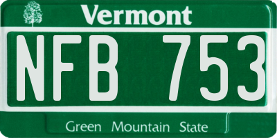 VT license plate NFB753