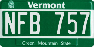 VT license plate NFB757