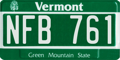 VT license plate NFB761