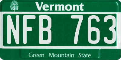 VT license plate NFB763