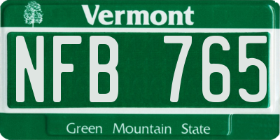 VT license plate NFB765