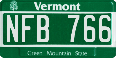 VT license plate NFB766