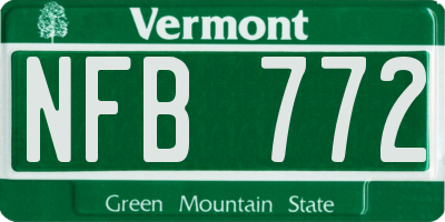 VT license plate NFB772