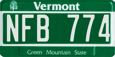 VT license plate NFB774