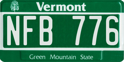 VT license plate NFB776
