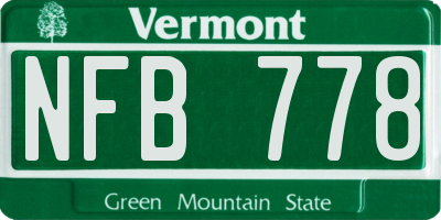 VT license plate NFB778