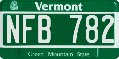 VT license plate NFB782