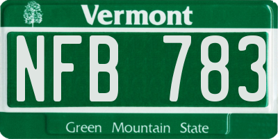 VT license plate NFB783
