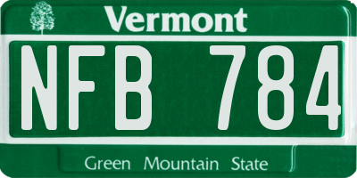VT license plate NFB784