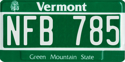 VT license plate NFB785