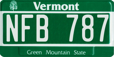 VT license plate NFB787
