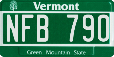 VT license plate NFB790