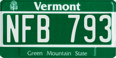 VT license plate NFB793