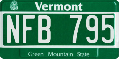 VT license plate NFB795