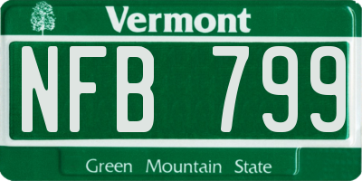 VT license plate NFB799