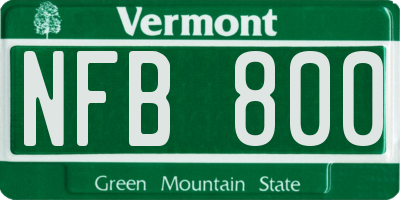 VT license plate NFB800