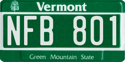 VT license plate NFB801