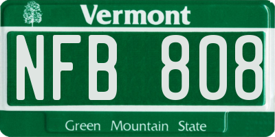 VT license plate NFB808