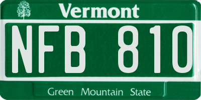 VT license plate NFB810