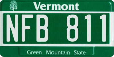 VT license plate NFB811