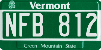 VT license plate NFB812