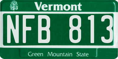 VT license plate NFB813