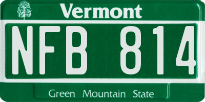 VT license plate NFB814