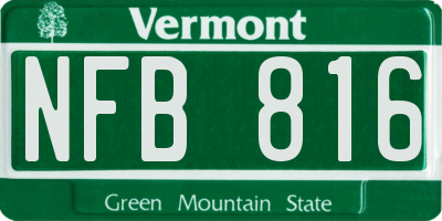 VT license plate NFB816