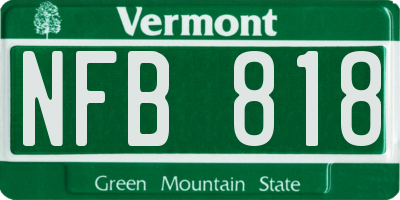 VT license plate NFB818
