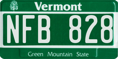 VT license plate NFB828