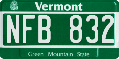 VT license plate NFB832