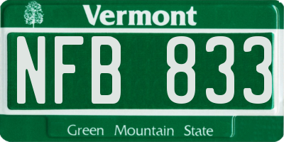 VT license plate NFB833