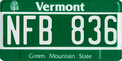 VT license plate NFB836