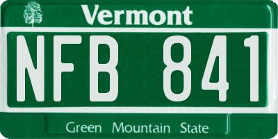 VT license plate NFB841