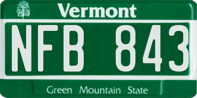 VT license plate NFB843