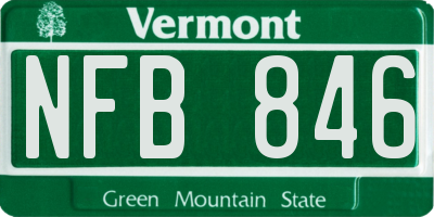 VT license plate NFB846