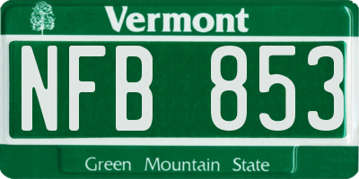 VT license plate NFB853