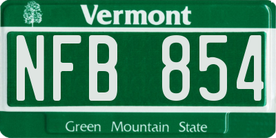 VT license plate NFB854
