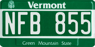 VT license plate NFB855
